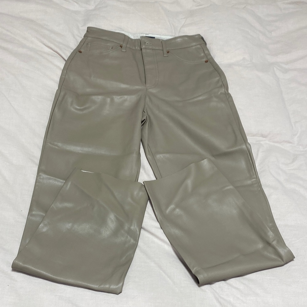 Women’s Stylish Gray Leather Pants